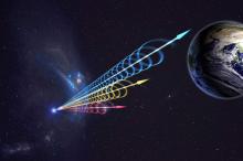 Иллюстрация дисперсии быстрых радиоимпульсов. Фото: Jingchuan Yu / Beijing Planetarium