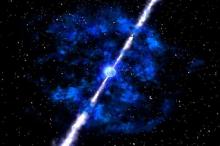 Художественная иллюстрация гамма-всплеска. Изображение: NASA / Zhang & Woosley