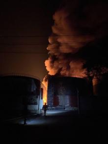 Пожежа після удару по Миколаївщині