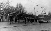 Одесса, площадь им. Октябрьской революции, конечная трамваев на Фонтан, 1968 г.