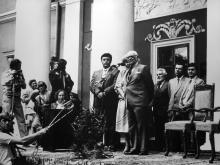 Одесса, Арманд Хаммер на открытии выставки произведений из своей коллекции, сентябрь 1986 г.