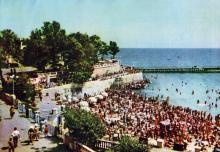 Пляж «Аркадия». Фото в буклете «Одесса», 1964 г.