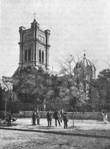 Католическая церковь по Екатерининской улице. Фотография в книге «Одесса. 1794–1894». 1894 г.