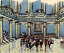 Одесса. В холле театра юного зрителя. Рисунок в буклете «Театры Одессы». 1963 г.