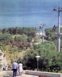 Одесса. Спуск в Отраду на пляж. Фото в книге «Одесса — Варна». 1976 г.