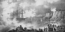 Взятие английского парохода «Тигр» 30-го апреля 1854 г. Рисунок Ф. Гросса