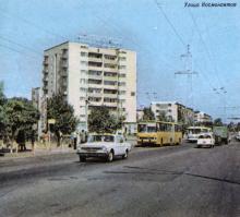 Одесса. Улица Космонавтов. Фотография в схеме пассажирского транспорта. 1983 г.