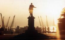Памятник Ришелье на Приморском бульваре. Слайд № 1 из набора цветных слайдов «Одесса». Конец 1960-х гг.