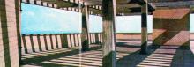 Климатоверанда на 14 этаже главного корпуса. Отсюда открывается прекрасная панорама Аркадийского курорта. Фото в буклете «Межзаводской оздоровительный комплекс «Стройгидравлика». 1978 г.