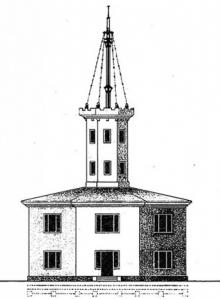 «Одесская башня», первый маяк на Карантинном молу, рисунок