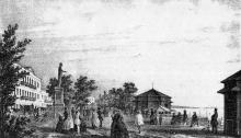 Одесса, Приморский (Николаевский) бульвар, гравюра, 1850-е годы