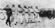 Одесса. Празднование Дня независимости Румынии 10 мая 1942 года. «Румынские моряки на параде». Фото из «Одесской газеты»