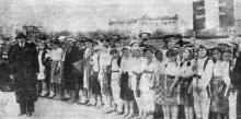 Одесса. Празднование Дня независимости Румынии 10 мая 1942 года. «Дети в национальных костюмах на параде». Фото из «Одесской газеты»