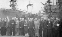 Немецкая делегация из Германской Демократической Республики из г. Росток на Судоремонтном заводе. Одесса 1955 г. Выкрест (1651)