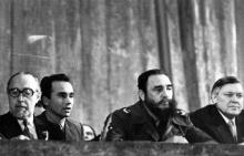Фидель Кастро Рус на митинге советско-кубинской дружбы в Одесском театре оперы и балета. г. Одесса, февраль 1981 г. (7286)