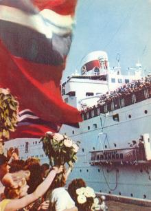 «Адмірал Нахімов» в Одесі. З комплекту листівок «Одеса». 1963 р.