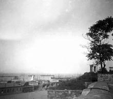 Вид на порт и колоннаду Воронцовского дворца с начала ул. Гоголя. Одесса. 1900-е гг.