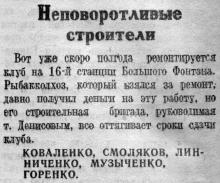 Письмо читателей в газете «Большевистское знамя», 04 апреля 1950 г.