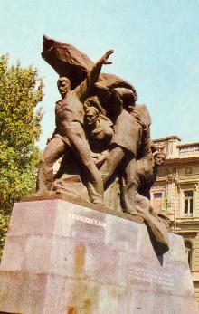 Пам,ятник потьомкінцям. Фото А. Підберезького. З комплекту листівок «Одеса» 1973 р.