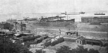 Вид одесской гавани после пожара. Фото в журнале «Искры», № 27, 1905 г.