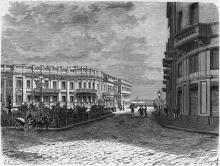 Екатерининская площадь в Одессе. Рисунок Хьюберта Клерже с фотографии. 1878 г.