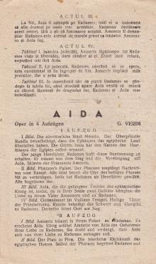 Одесский театр оперы и балета. 3-я стр. программки спектакля «Аида». 1942 г.