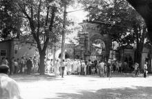 Мавританская арка на Пролетарском бульваре, № 17. Вход в Отраду. Одесса. 1980-е гг.