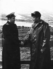 И.Ф. Демьянова благодарят за службу на острове Парамушир. 1958 г.