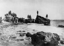 Австро-германские войска на пляже Ланжерона. Одесса. 1918 г.