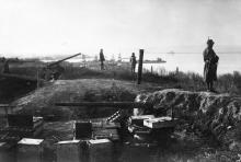 Австро-венгерские войска охраняют порт. Батарея в Александровском парке. Одесса. 1918 г.