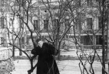 Одесса. Городской сад. Слева попала в кадр ограда тополя. 1960-е гг.