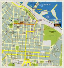 План центра города в издании «Одесса: карта города, музеи, достопримечательности». 2009 г.