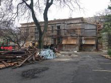 Ремонт диспансера во 2-м Куликовском переулке. Фото Е. Волокина. 21 апреля 2023 г.